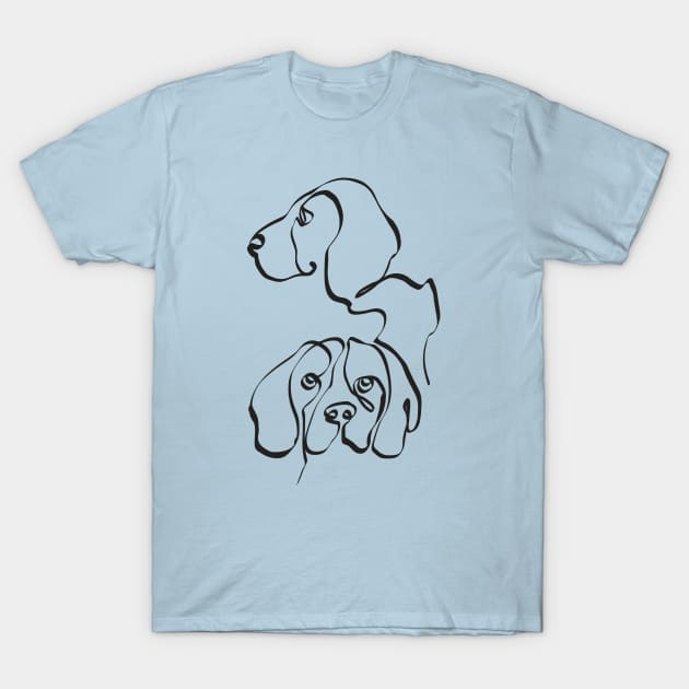 Abstract Line Dachsund T-Shirt by huebucket